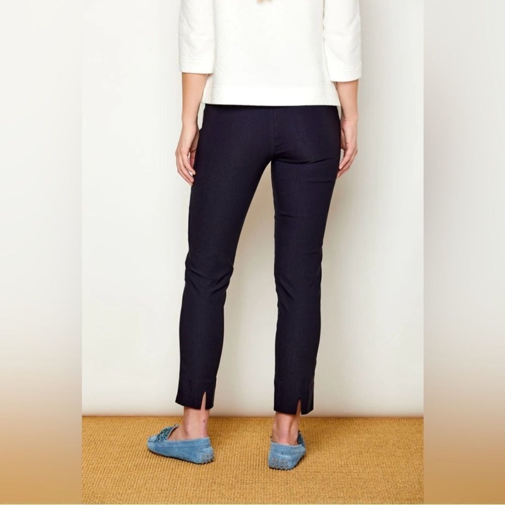 Sara Campbell Black Slim Ankle Pants Back Hem Slits Acetate Blend Size 4